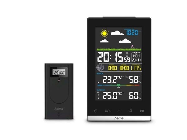 Hama 00222239, Svart, Inne hygrometer, Inne Termometer, Utendørs Fuktighetsmåler, Utendørs Barometer, Hygrometer, Termometer, Hygrometer, Termomete...