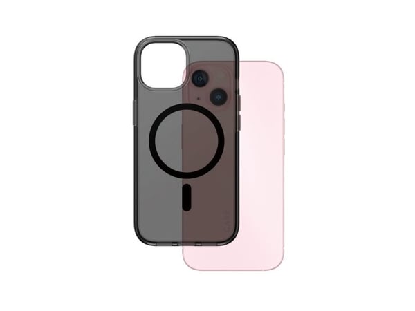 CARE by PanzerGlass Urban Combat - Baksidedeksel for mobiltelefon - MagSafe-samsvar - plastikk - røykfarget, svart - for Apple iPhone 15