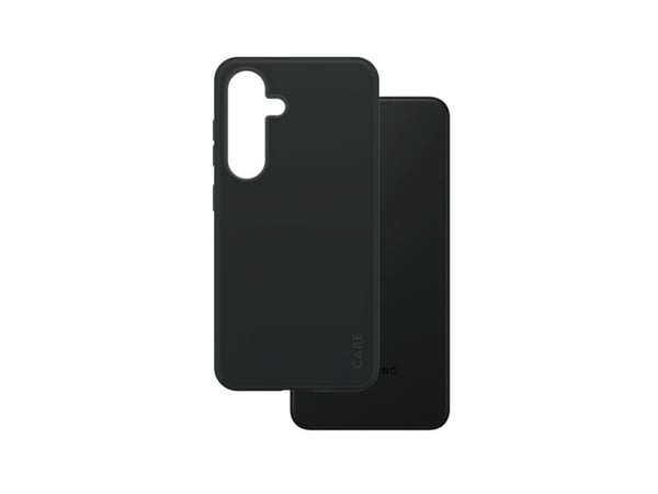 CARE by PanzerGlass - Bakdeksel til mobiltelefon - Qi - mikrofiber, polykarbonat (PC), gummibelegg, silikon - svart - for Samsung Galaxy S24