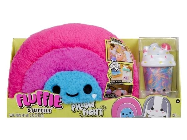 MGA Entertainment Fluffie Stuffiez Pillow Fight- Rainbow, Lekeregnbue, 4 år