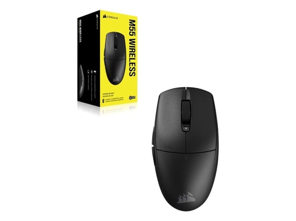 CORSAIR Gaming M55 WIRELESS - Mus - lettvekts - optisk - 6 knapper - trådløs - Bluetooth, 2.4 GHz