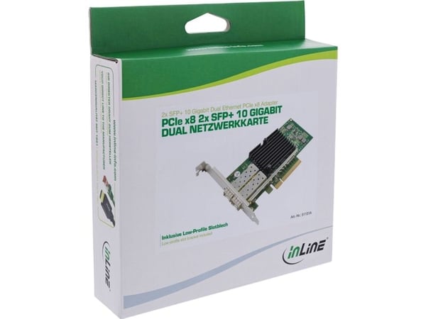 InLine 51131A, PCIe, SFP+, Mies, PCIe 2.0, Passiivinen, Kiina