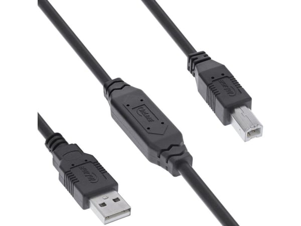 InLine® USB 2.0 aktiv kabel, USB-A hann til USB-B hann, 7,5 m InLine® USB 2.0 aktiv kabel, USB-A hann til USB-B hann, 7,5 m