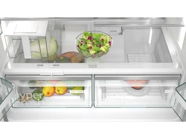 Siemens iQ500 KF96IAPEA - Kjøleskap/fryser - fransk dør underfryser med isdispenser, vannautomat - bredde: 90.5 cm - dybde: 73.1 cm - høyde: 183 cm...