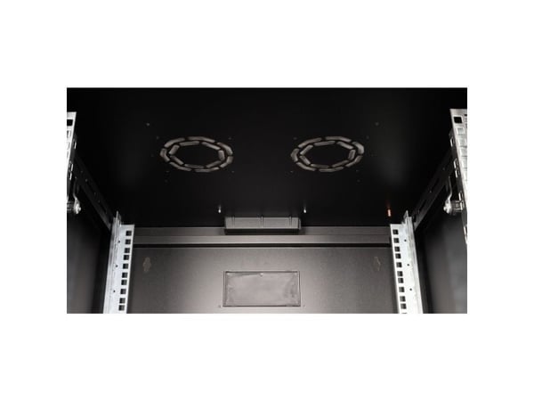 ROLINE 26.21.0171, Veggmonterbar hylle, 7U, Nøkkellås, Rack skinner, 18 kg, Sort