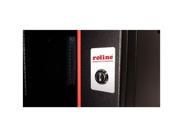 ROLINE 26.21.0171, Veggmonterbar hylle, 7U, Nøkkellås, Rack skinner, 18 kg, Sort