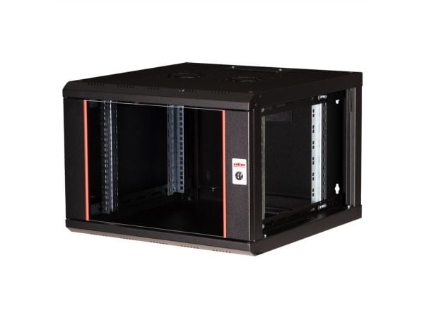 ROLINE 26.21.0171, Veggmonterbar hylle, 7U, Nøkkellås, Rack skinner, 18 kg, Sort
