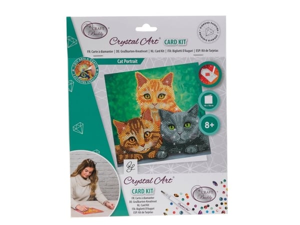 Kattporträtt, Crystal Art Card-kit