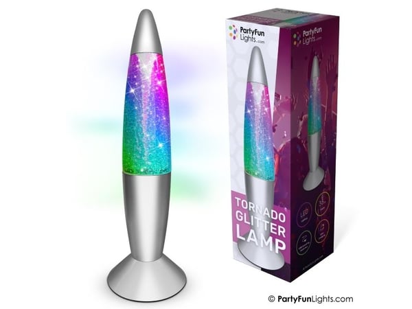 Tornado glitterlampe – flerfarget H: 36 cm