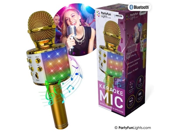 MUSIC Lightning karaoke mic party speaker gold 1200mA electroplate version MUSIC Lightning karaoke mic party speaker gold 1200mA electroplate version