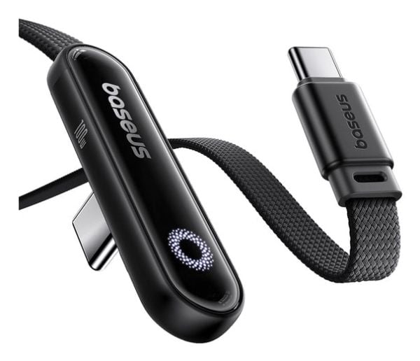 Baseus USB-kabel MVP 3 USB-C - USB-C 100W vinklet 1m - svart