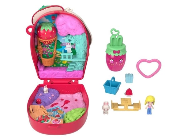 Polly Pocket Core Compact Strawberry Bunny Basket