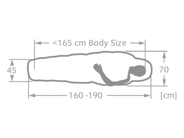 VAUDE Kobel Adjust 500 II, 700 mm, 1900 mm, 165 cm, 1,05 kg, 500 g
