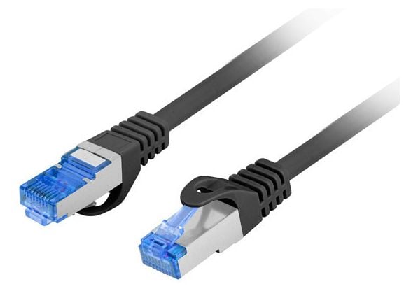 Lanberg - Koblingskabel - RJ-45 (hann) til RJ-45 (hann) - S/FTP - CAT 6a - formstøpt, uten hindringer - svart, RAL 9004