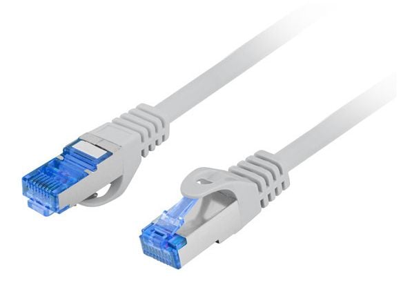 Lanberg - Koblingskabel - RJ-45 (hann) til RJ-45 (hann) - 6 mm - S/FTP - CAT 6a - halogenfri, formstøpt, uten hindringer, flertrådet - hvit, RAL 9010
