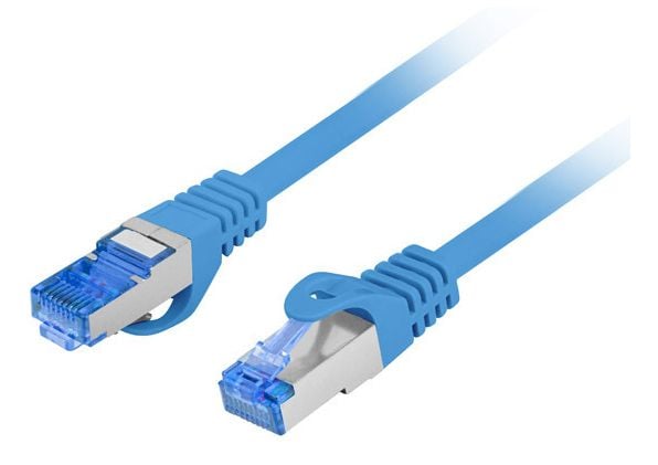 Lanberg - Patch-kabel - RJ-45 (hane) till RJ-45 (hane) - S/FTP - CAT 6a - tvinnad - blå, RAL 5012