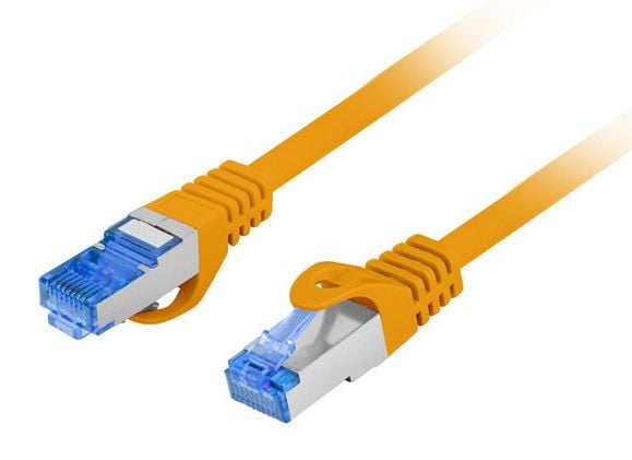 Lanberg - Koblingskabel - RJ-45 (hann) til RJ-45 (hann) - 6 mm - S/FTP - CAT 6a - halogenfri, formstøpt, uten hindringer, flertrådet - oransje, RAL...