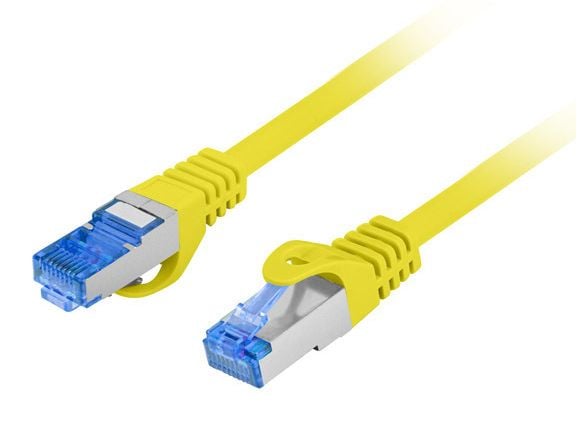 Lanberg - Liitäntäkaapeli - RJ-45 (uros) RJ-45 (uros) - 20 m - 0,98 cm - S/FTP - CAT 6a - säikeistetty - keltainen, RAL 1016