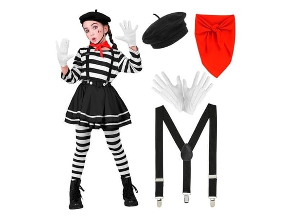 Mime-kostym för flickor