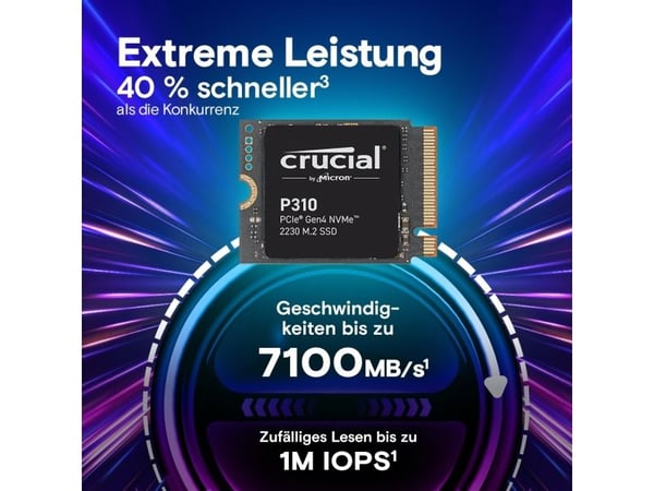 Crucial P310 - SSD - Extreme Performance - 2 TB - intern - M.2 2230 - PCIe 4.0 x4 (NVMe)