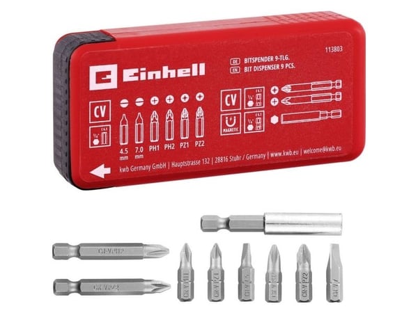Einhell bitssett 9 deler spor, PH, PZ