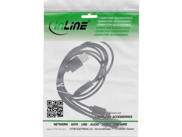 InLine 35142, 2 m, USB A, 4 x USB-C, USB 2.0, Svart