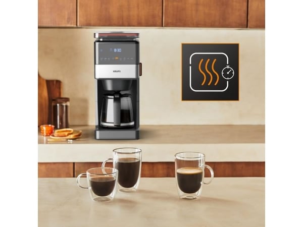 Krups Aroma Partner KM8428, Kaffebrygger (drypp), 1,5 l, Kaffe bønner, Malt kaffe, Innebygd kaffekvern, 1000 W, Svart