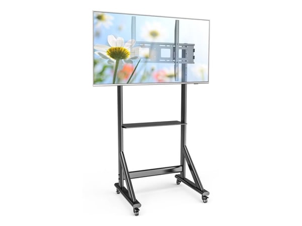 Mobilt TV-stativ 55-100" upp till 120 kg justerbar AV-hylla