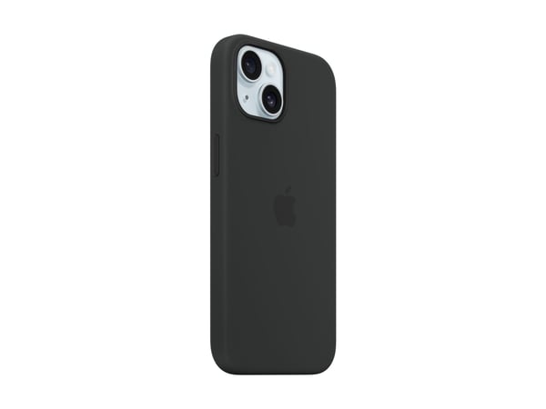 Apple - Baksidedeksel for mobiltelefon - MagSafe-samsvar - silikon - svart - for iPhone 15