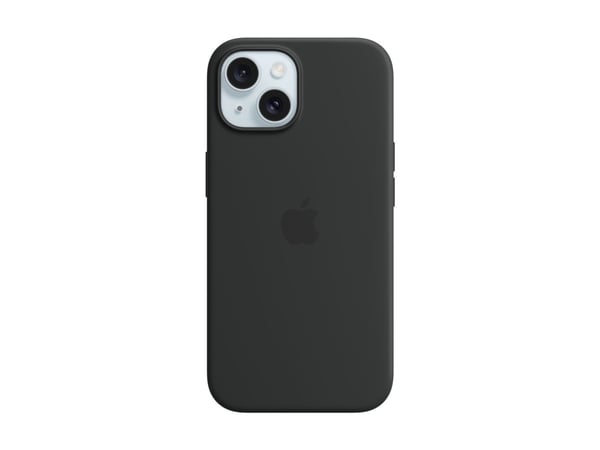 Apple - Baksidedeksel for mobiltelefon - MagSafe-samsvar - silikon - svart - for iPhone 15