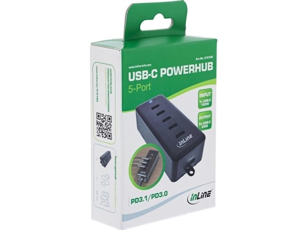 InLine 31515D, inomhus, USB, Svart