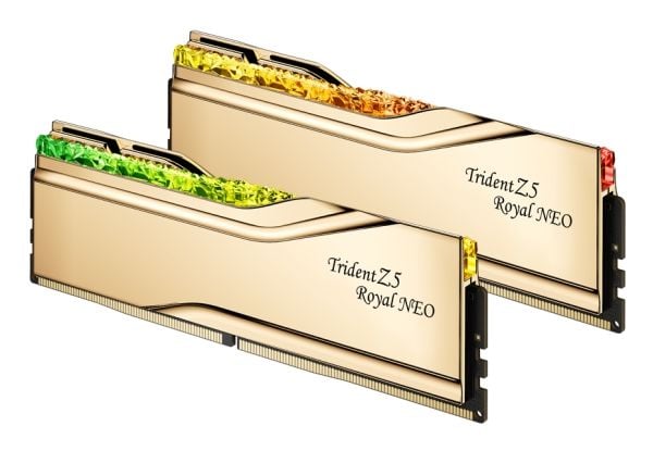 G.Skill Trident Z5 Royal Neo - DDR5 - sett - 32 GB: 2 x 16 GB - DIMM 288-pin - 6400 MT/s - CL30 - 1.4 V - ikke-bufret - on-die ECC - gull