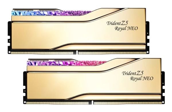 G.Skill Trident Z5 Royal Neo - DDR5 - sett - 32 GB: 2 x 16 GB - DIMM 288-pin - 8000 MT/s / PC5-64000 - CL38 - 1.45 V - ikke-bufret - ikke-ECC - gull
