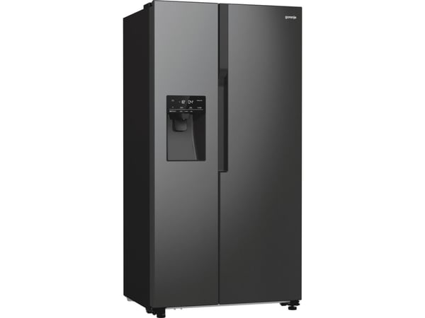 Gorenje NRR9185ESBXL, Frittstående, Amerikansk dør, Svart, Rustfritt stål, 2 dører, LED, På dør