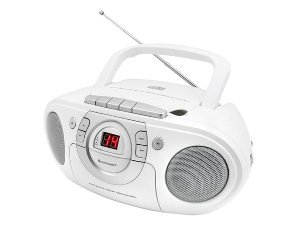 Soundmaster SCD5100WE, Spiller, CD, CD-R, CD-RW, Hvit, Knapper, 3,5 mm, AC / batteri