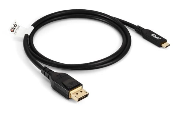 Club 3D - Adapterkabel - 24 pin USB-C (hann) til DisplayPort (hann) låst - DisplayPort 2.1 - 1 m - 8K 60Hz støtte, toretnings, 4K 240Hz støtte, 10 ...