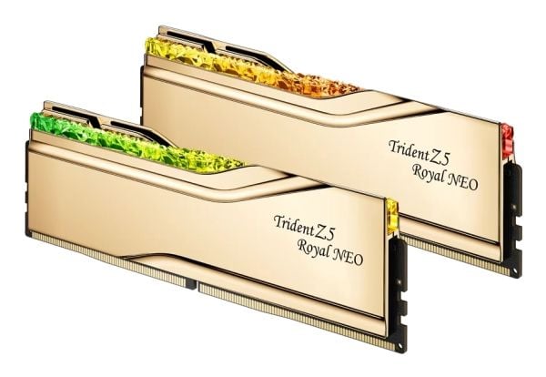 G.Skill Trident Z5 Royal Neo - DDR5 - sett - 32 GB: 2 x 16 GB - DIMM 288-pin - 6000 MT/s - CL28 - 1.4 V - ikke-bufret - on-die ECC - gull