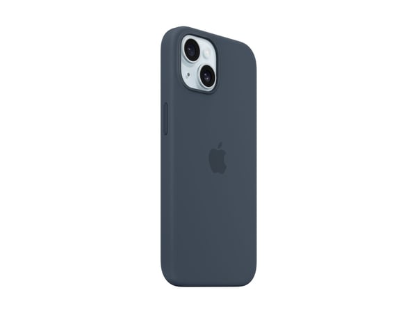 Apple - Baksidedeksel for mobiltelefon - MagSafe-samsvar - silikon - stormblå - for iPhone 15