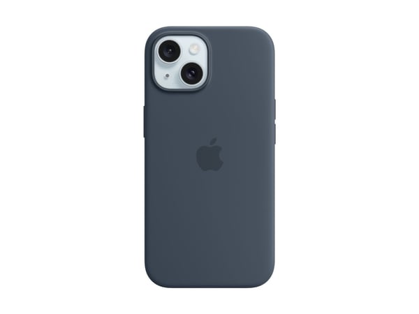 Apple - Baksidedeksel for mobiltelefon - MagSafe-samsvar - silikon - stormblå - for iPhone 15