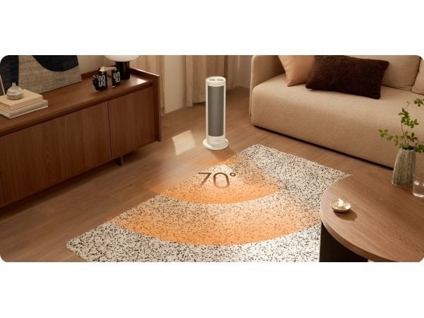 Xiaomi Fan Heater EU, Viftedrevet elektrisk romvarmer, Keramisk, Innendørs, Bord, Gulv, Grå, Hvit, 2000 W