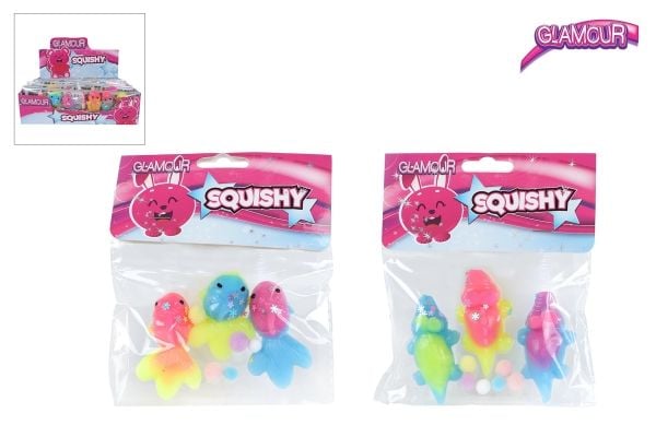 Glamour Squishy Animals 3-Pack 2 asst. CDU