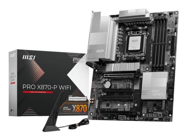 MSI PRO X870-P WIFI - Hovedkort - ATX - Socket AM5 - AMD X870 Chipset - Wi-Fi 7, 5 Gigabit Ethernet, Bluetooth - innbygd grafikk (CPU kreves) - HD-...