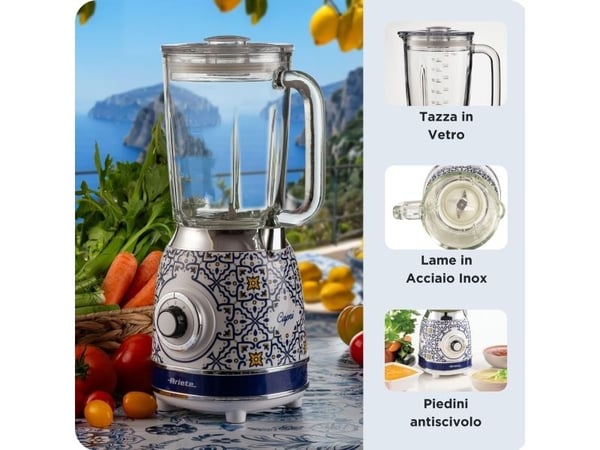 Ariete 0583/0C, Bord juicepresse, 1,5 l, Pulsfunksjon, Isknusing, 1000 W, Hvit, Lyseblå