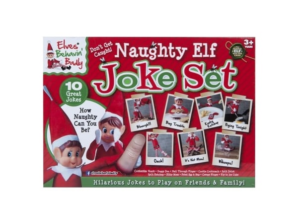 Naughty Elf-box med 10 skämt