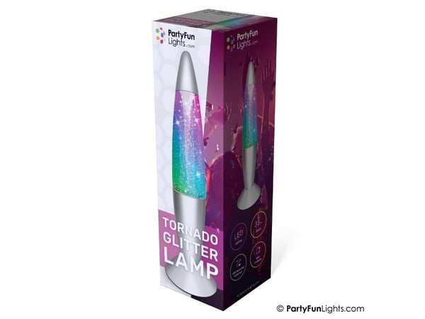Tornado glitterlampe – flerfarget H: 36 cm