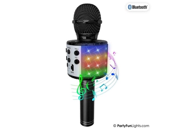 Karaokemikrofon med høyttaler - svart