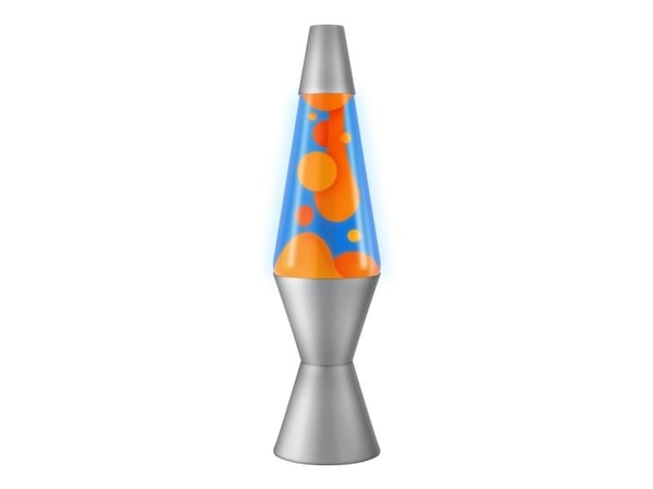 Lava® lamppu oranssi/sininen, hopeinen jalusta 37cm