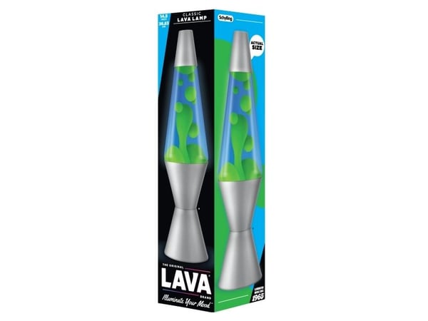 lav Lava® bordlampa grön/blå med silverfot, 37 cm