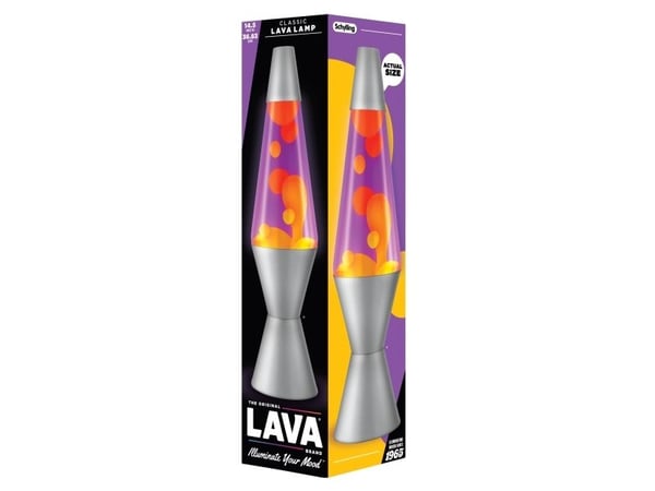 Jullampor Lav Lava® julebelysning Orange/Lila silverfot 37 cm