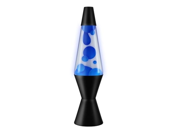 Usortert Lava®-lampe blå/gjennomsiktig svart fot 37 cm